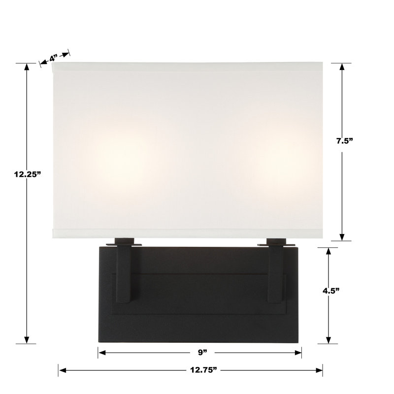 Applique murale forgée noire 2 lumières Rolandas, Noir