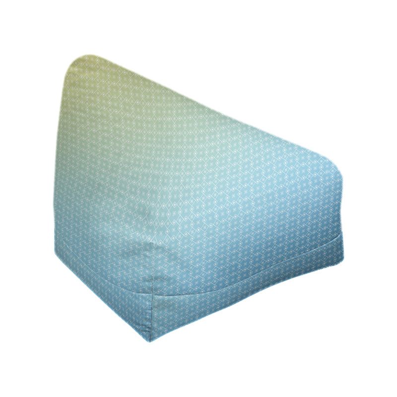 Sac de pois Kitterman, H 27 po x L 30 po x P 25 po, Pouf fauteuil, Bleu clair / jaune