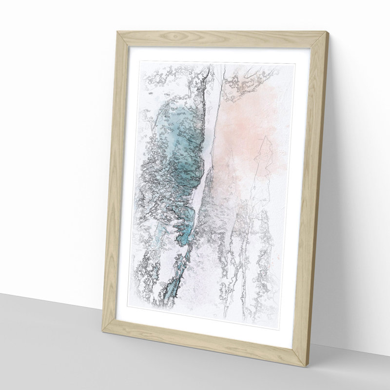 Rainbow Beach In Brisbane Australia - Single Picture Frame Painting on MDF, 33cm H x 24cm W x 2cm D, Oak Framed