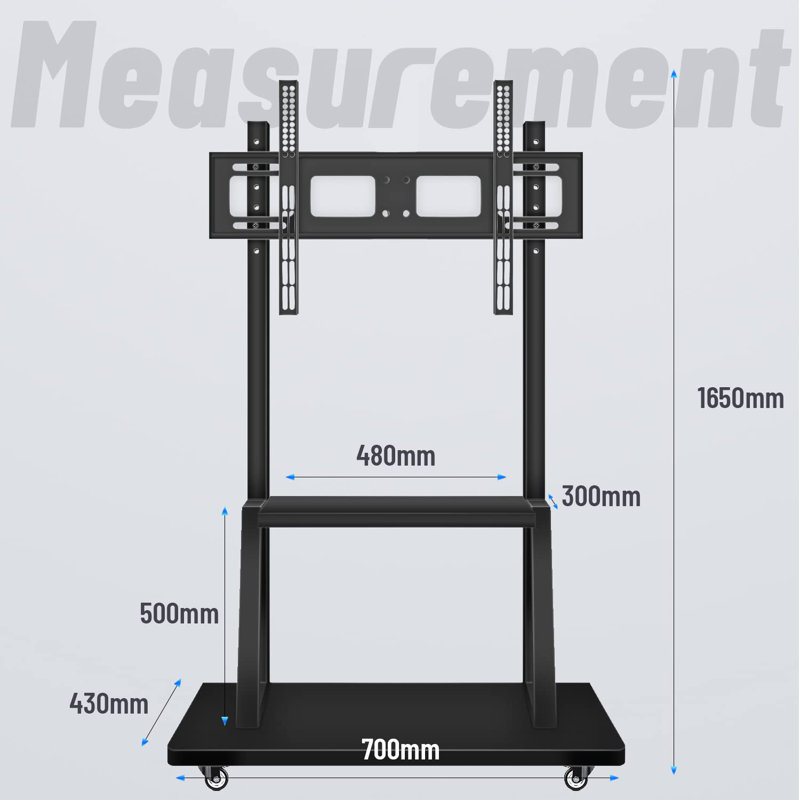 Base de tableau intelligent JYXCN | Compatibilité 32 à 70 pouces, conception pliable à plat
