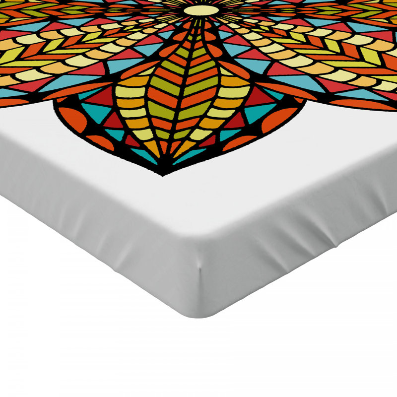 Drap-housse en microfibre Mandala, Drap-housse de taille double