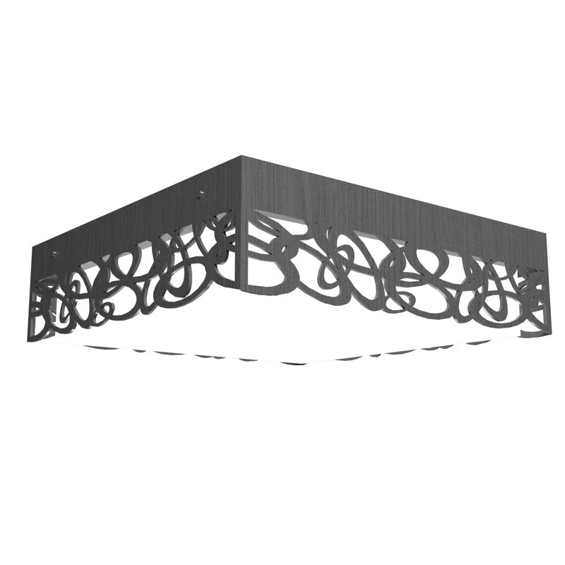 1 - Light LED Flush Mount, 5.85" H x 17.55" W x 17.55" D, Organic Gray