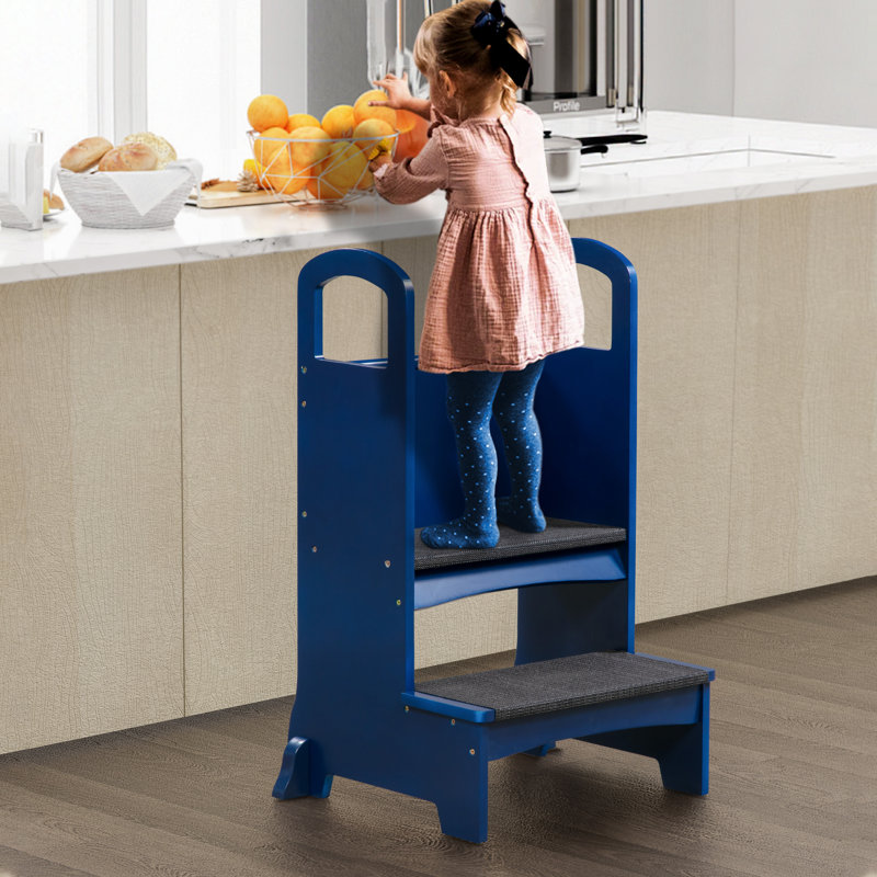 Cyenna Kids Step Stool Tabourets de cuisine pour enfants, Bleu marine