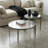 Stylish and Modern Addlie Nesting Fluted Glass Finished Metal Frame Round Coffee Table-452841957
