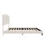 Lit plateforme tapissier avec tête de lit courbée réglable, capitonnage à losanges, lattes en bois et support en métal, aucun sommier tapissier requis, grand, beige-433099135