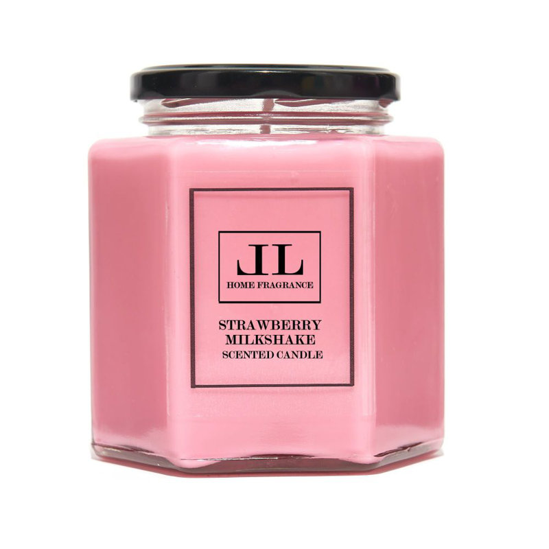 Strawberry Scented Jar Candle, 9cm H x 7cm W x 7cm D