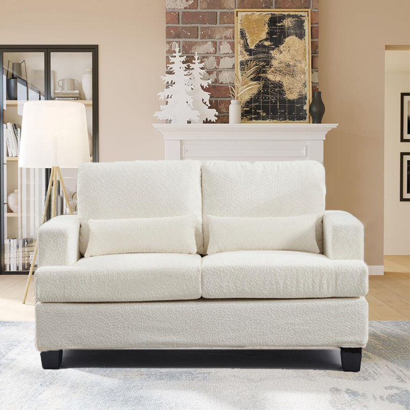 Anurima Upholstered 63'' Loveseat, White