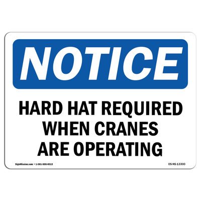 Casques de protection requis lorsque les grues fonctionnent en aluminium 12 x 18