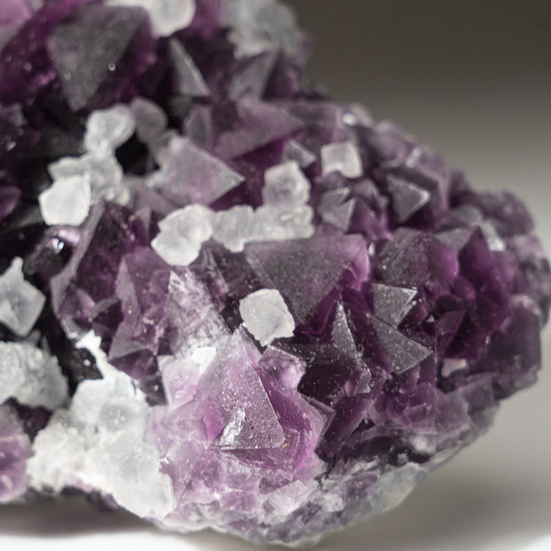 Deep Purple/White Fluorite with Quartz from De'an Mine, Wushan, De'an Co., Jiujiang, Jiangxi, China