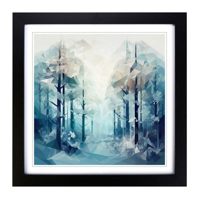Winter Forest Polygon - Framed Print