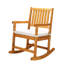 Chaise berçante en bois de sapin massif avec dossier carré et assise rembourrée-249382569
