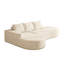 Chenille beige moderne, canapé modulaire, 3 coussins, matériau à haute résilience, sans assemblage, chenille modulaire confortable avec bords arrondis et respirants, conception d'oreiller, idéale pour le salon-1318391430-1318391480