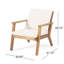 De 2 fauteuils club d'extérieur en bois avec coussins beiges - aspect exotique, eau, conception à lattes ouvertes, l 26,47 po x P 31,23 po, structure solide brune, sièges, capacité de 300 lb,