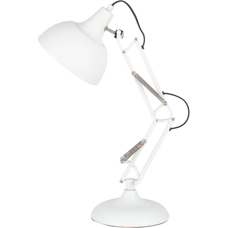 Haidar Metal Desk Lamp, Matt White