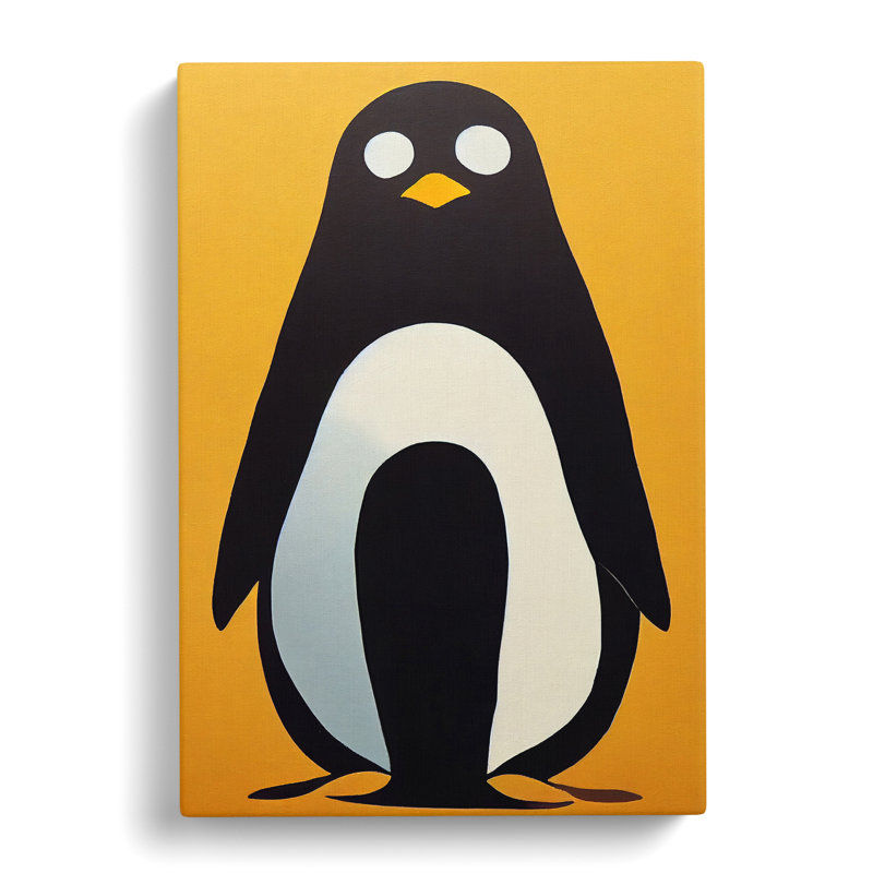 CAN-V0523-1799X Penguin Abstract - Wrapped Canvas Print, 50cm H x 35cm W, No frame