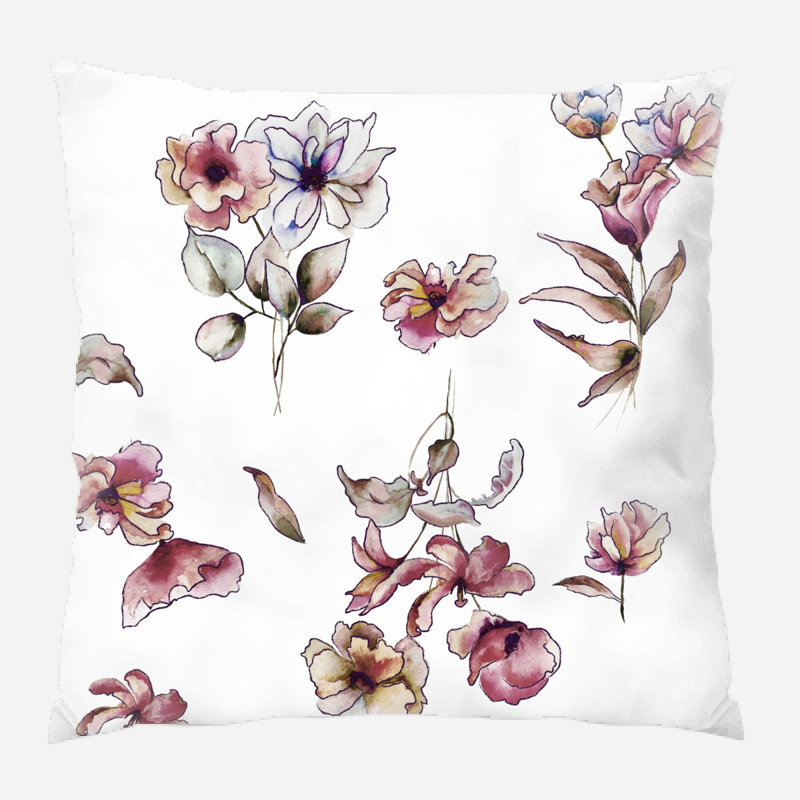 Coussin Flowers, Microsuède, Intérieur