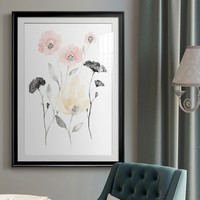 Blush & Black Wildflowers I - reproduction de cadre photo