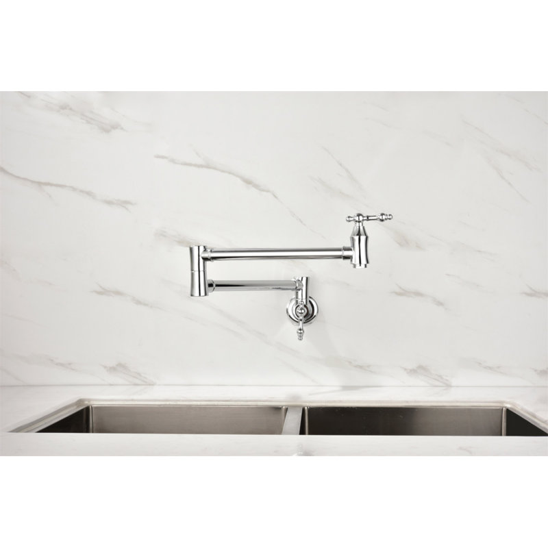 Robinet remplisseur de pot mural, Chrome chrome