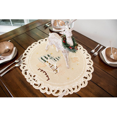 Plateau de table neige d'hiver Josalynn (rond 23 po)