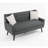 Jaqueze Upholstered Gray Linen Blend Button Tufted Square Arm Loveseat-45792343