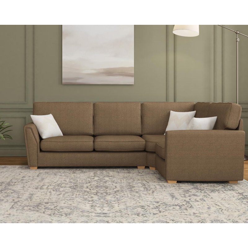 Wendleberry Corner with two seats, Fixed Back, Left Hand Facing, Brick Polyester