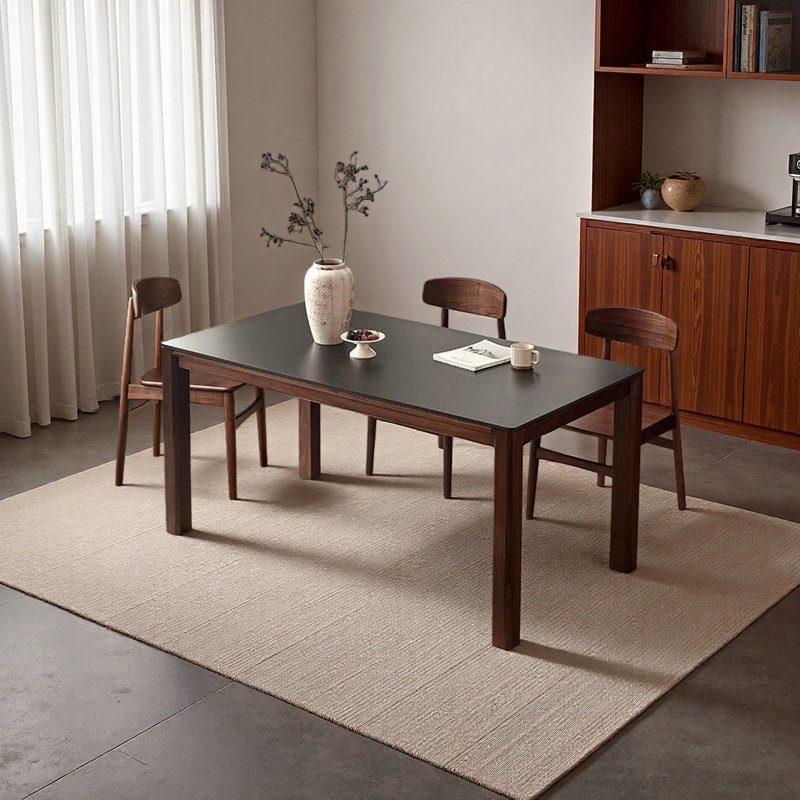 Table de salle à manger de luxe unique, H 29,49 po x L 62,99 po x l 33,46 po, 7 pièces : table, 6 chaises