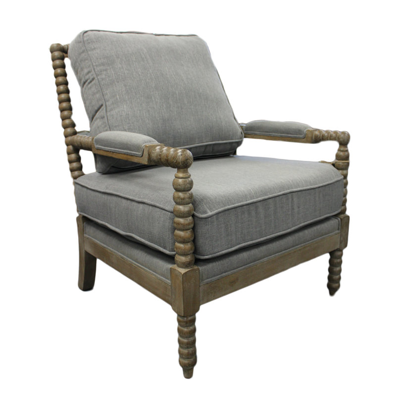 Leola Upholstered Armchair, Grey Linen