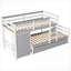 Lit superposé simple en pin massif MDF avec rangement et lit superposé sans sommier à 6 tiroirs gris pour chambre d'amis-467823278