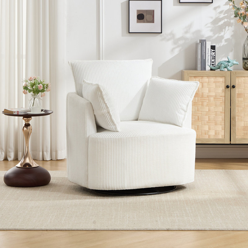 Fauteuil pivotant pour le salon ou le bureau, Blanc