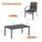 6-Person Patio Dining Set with Metal Rectangular Dining Table and 6 Rattan Armrest Chairs-837660913
