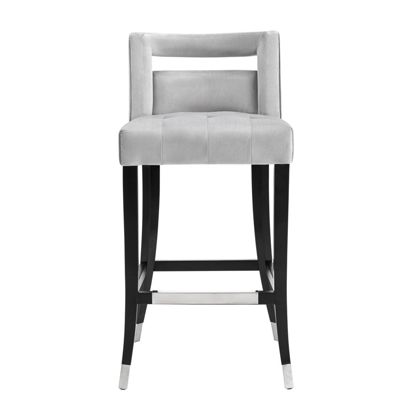 Bar Stool, Bar Stool (30.3" Seat Height), Light Gray Velvet