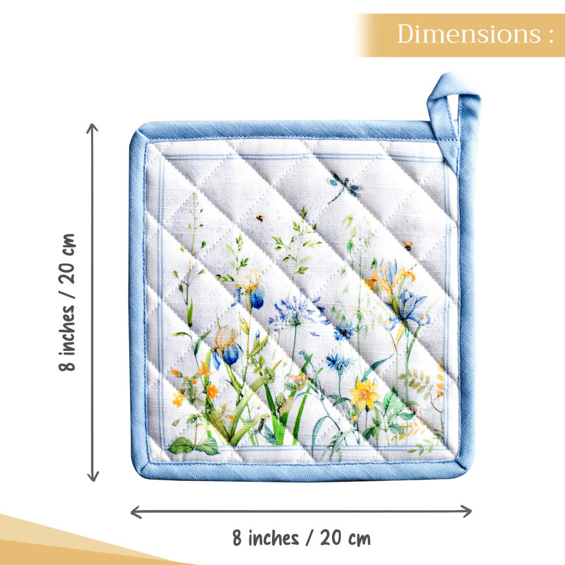 Maison d'Hermine Fleurs de Mai 100 % coton manique simple - 8 po x 8 po