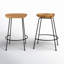Tabouret de bar et de comptoir en bois massif Samanthia-41721679-23030001