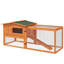 Rabbit Hutch with Run Sliding Tray Ramp 156 x 58 x 68cm Orange