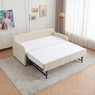 Twin Upholstered Daybed Frame with Trundle