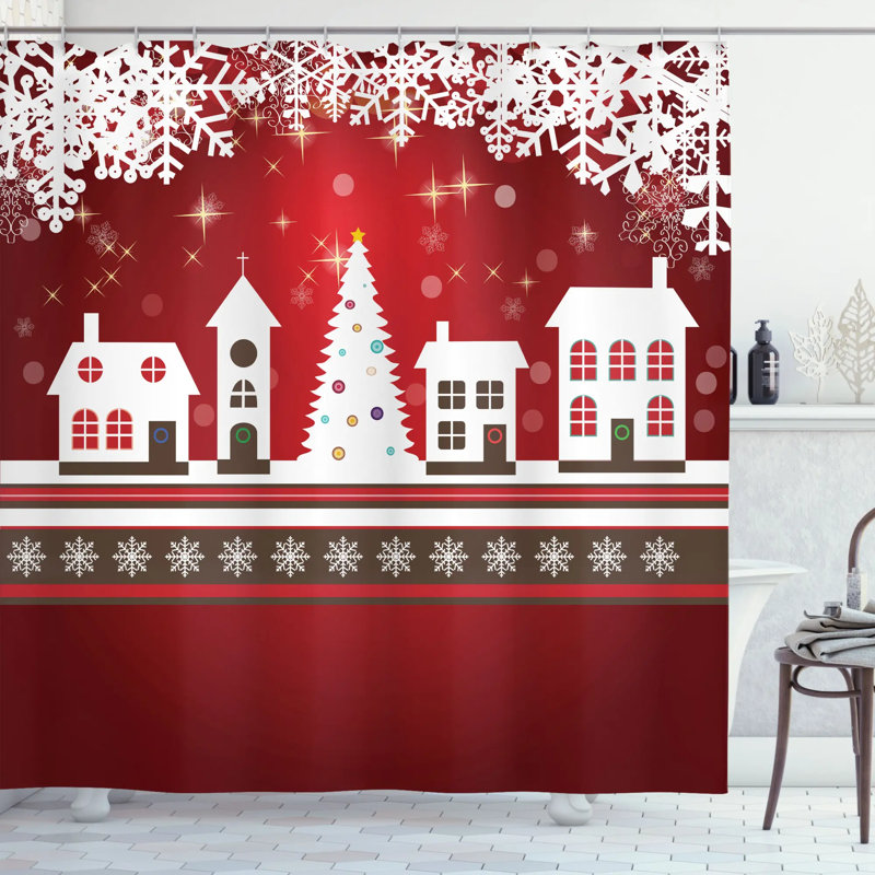 Shower Curtain with Hooks Included, 70" H x 69" W