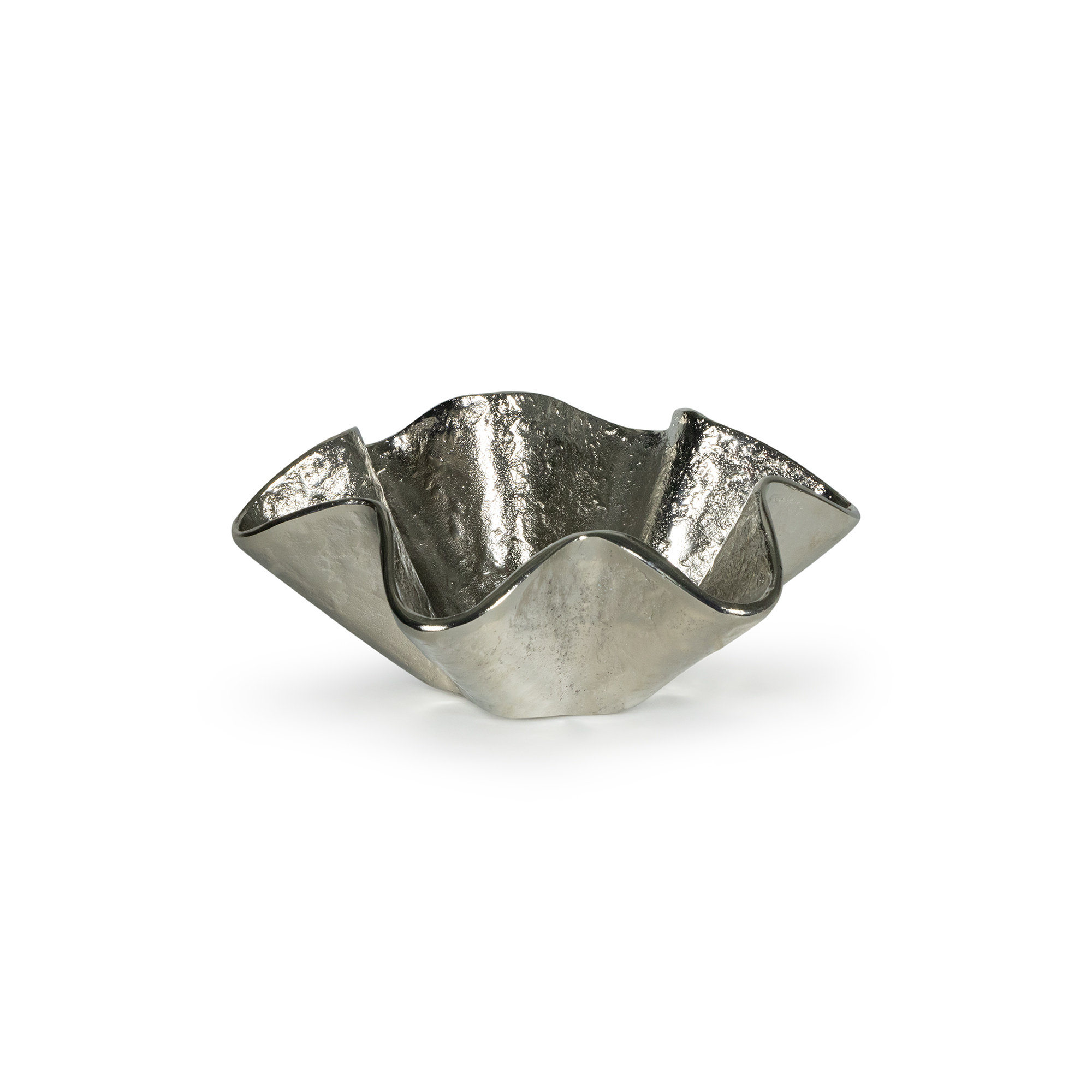 Pedicoat Metal Bowl Small, Silver, 4.75" H x 12" W x 12" D