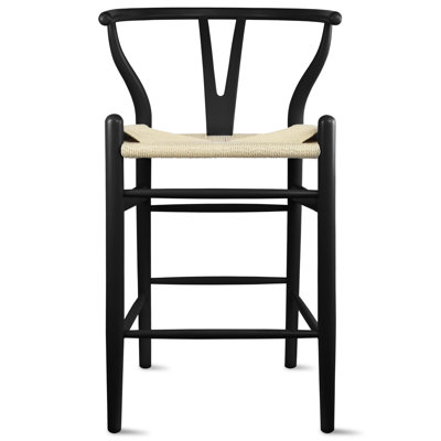 Beauton Counter Height Stool Farmhouse with Y Back Light Woven Wood Kitchen Fully Assembled