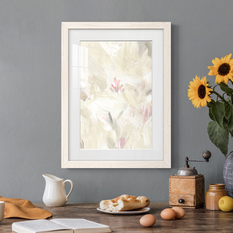 Soft Abstraction II - peinture encadrée, H 37,5 po x l 27,5 po x P 1 po, Cadre blanc