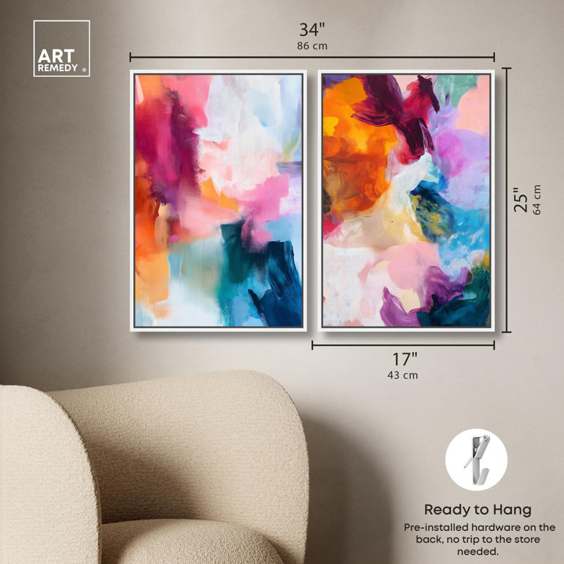 Impression sur toile par Duo Alchimie, impression sur toile par Art Remedy, cadre blanc, 16 x 24, H 25 po x l 17 po
