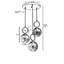 Lustre scandinave Glam, finition cuivre, 27,6 po x 11,8 po | Fabrication 100% métal, peinture séchée au four, revêtement dégringolé | Douille E27, 40 W maximum | Luminaire élégant pour la décoration intérieure moderne et les espaces repas-286922074-286922075