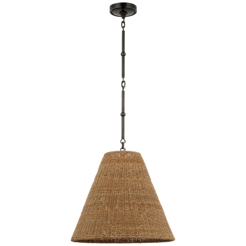 Goodman Pendant by Thomas O'Brien, 12.75" H x 15" W x 15" D, Toast, Bronze