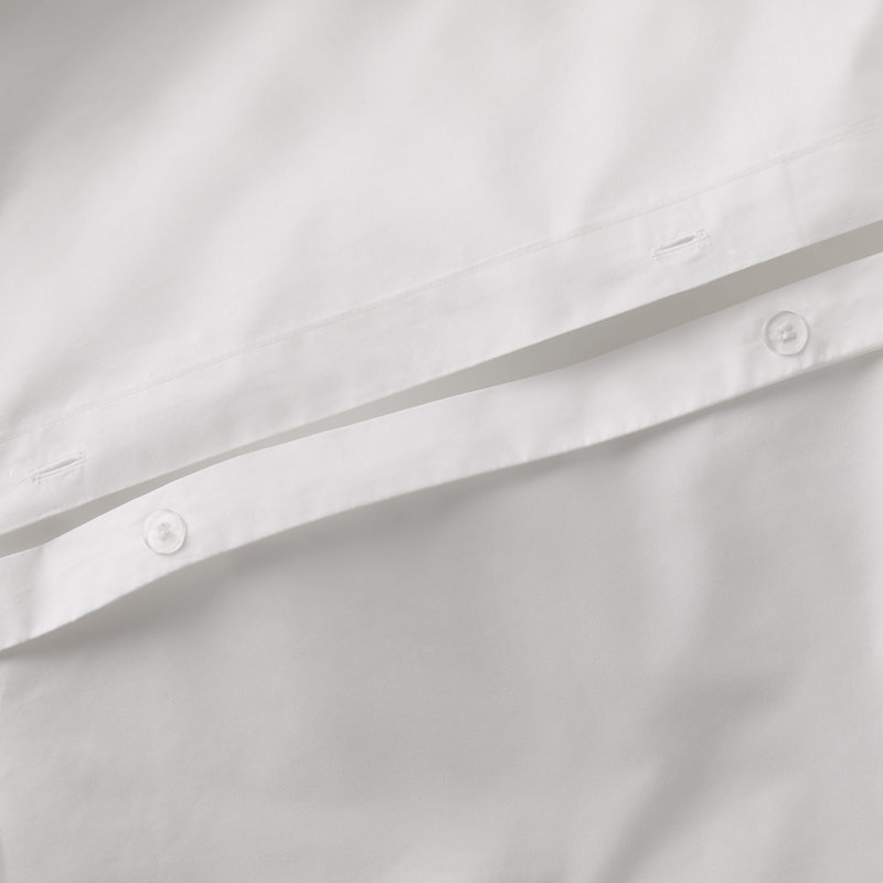 Coyer Classic Cotton Percale Duvet Cover Set, White, King / Cal King Duvet Cover + 2 Pillow Shams