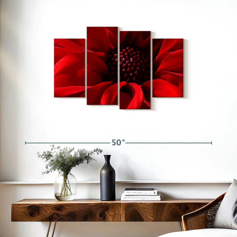 Harnek Red Flower Bloom, 22" H x 36" W