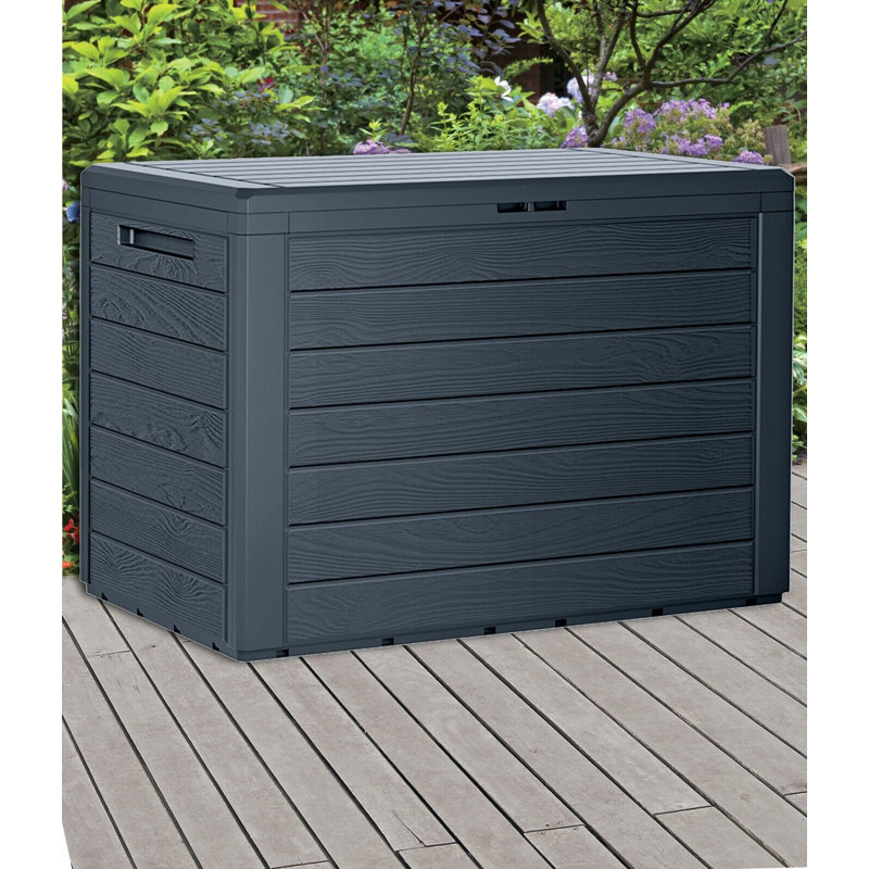 Dakota Fields Akshan W Water Resistant Plastic Deck Box in Anthracite