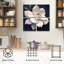 Ensemble de 4 panneaux muraux - Sasha «Night Magnolia», art mural sur toile pour le salon, la chambre à coucher ou le bureau 