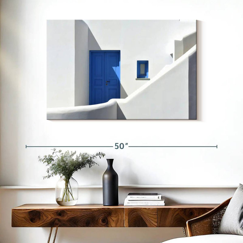 Lilie Folegandros porte bleue, H 26 po x l 39 po