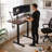 Electric Height Adjustable Standing Desk With Solid Rubber Wood Top