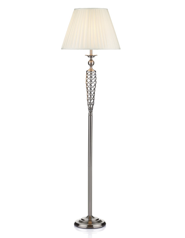 Amboyer 169cm Traditional Floor Lamp Set, Satin Chrome