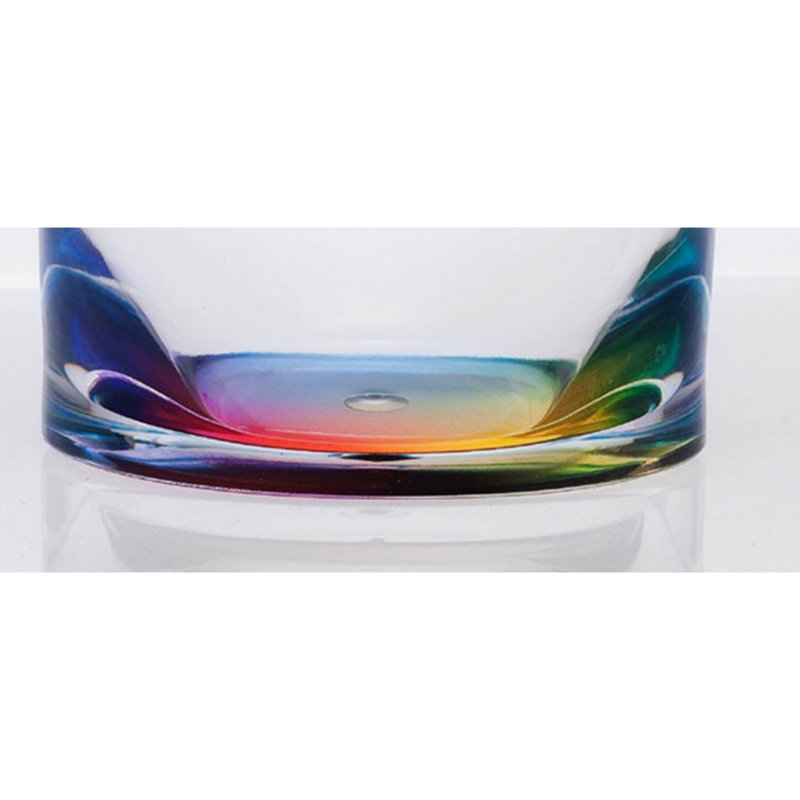 Verres ovales ovales en acrylique, Bleu / Orange, 12 oz liq.